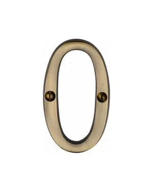 Heritage Brass Numeral 0 Face Fix 76mm (3") Antique finish