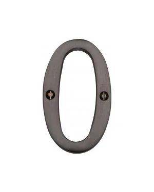 Heritage Brass Numeral 0 Face Fix 76mm (3") Matt Bronze finish