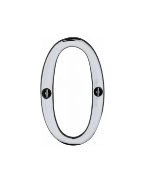 Heritage Brass Numeral 0 Face Fix 76mm (3") Polished Chrome finish