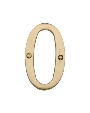 Heritage Brass Numeral 0 Face Fix 76mm (3") Satin Brass finish