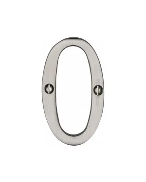 Heritage Brass Numeral 0 Face Fix 76mm (3") Satin Nickel finish
