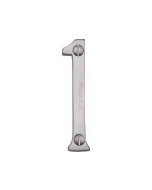 Heritage Brass Numeral 1 Face Fix 76mm (3") Satin Chrome finish
