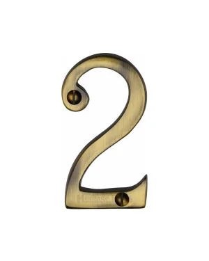 Heritage Brass Numeral 2 Face Fix 76mm (3") Antique finish