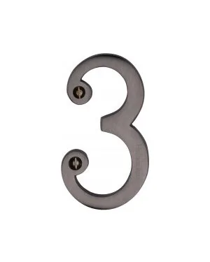 Heritage Brass Numeral 3 Face Fix 76mm (3") Matt Bronze finish