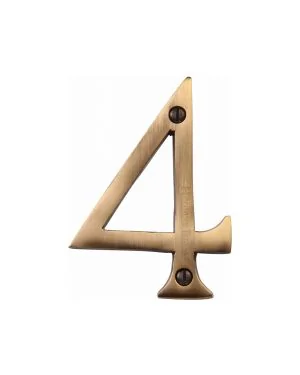 Heritage Brass Numeral 4 Face Fix 76mm (3") Antique finish