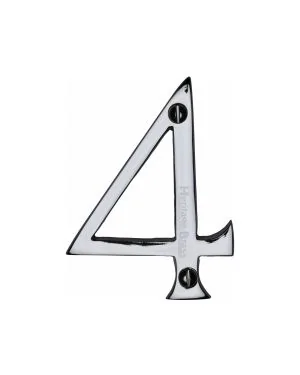 Heritage Brass Numeral 4 Face Fix 76mm (3") Polished Chrome finish