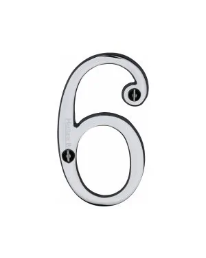 Heritage Brass Numeral 6 Face Fix 76mm (3") Polished Chrome finish