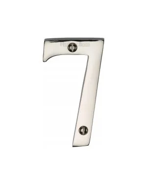Heritage Brass Numeral 7 Face Fix 76mm (3") Polished Nickel finish