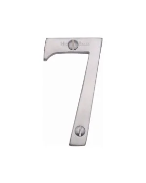 Heritage Brass Numeral 7 Face Fix 76mm (3") Satin Chrome finish