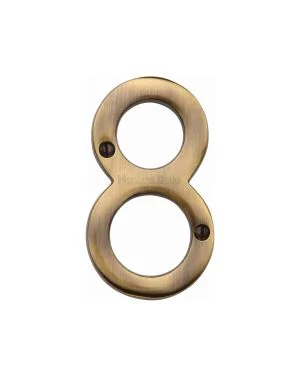 Heritage Brass Numeral 8 Face Fix 76mm (3") Antique finish
