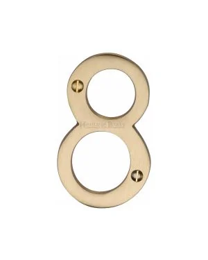 Heritage Brass Numeral 8 Face Fix 76mm (3") Satin Brass finish