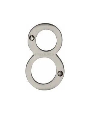 Heritage Brass Numeral 8 Face Fix 76mm (3") Satin Nickel finish