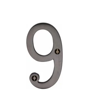 Heritage Brass Numeral 9 Face Fix 76mm (3") Matt Bronze finish