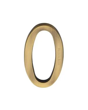 Heritage Brass Numeral 0 Concealed Fix 76mm (3") Antique Brass finish