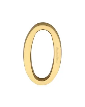 Heritage Brass Numeral 0 Concealed Fix 76mm (3") Polished Brass finish