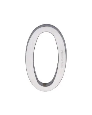 Heritage Brass Numeral 0 Concealed Fix 76mm (3") Satin Chrome finish