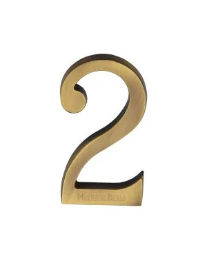 Heritage Brass Numeral 2 Concealed Fix 76mm (3") Antique Brass finish