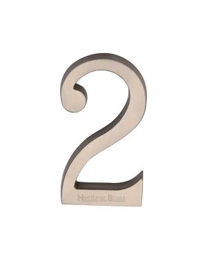 Heritage Brass Numeral 2 Concealed Fix 76mm (3") Satin Nickel finish