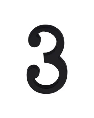 Heritage Brass Numeral 3 Concealed Fix 76mm (3") Matt Black