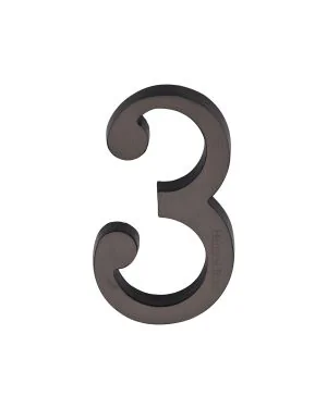 Heritage Brass Numeral 3 Concealed Fix 76mm (3") Matt Bronze finish