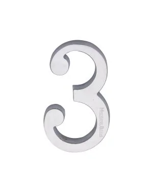 Heritage Brass Numeral 3 Concealed Fix 76mm (3") Satin Chrome finish