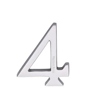 Heritage Brass Numeral 4 Concealed Fix 76mm (3") Polished Chrome finish