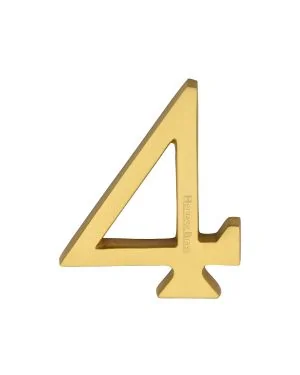 Heritage Brass Numeral 4 Concealed Fix 76mm (3") Satin Brass finish