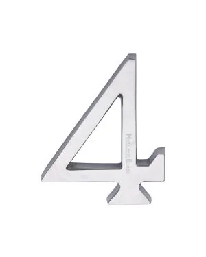Heritage Brass Numeral 4 Concealed Fix 76mm (3") Satin Chrome finish