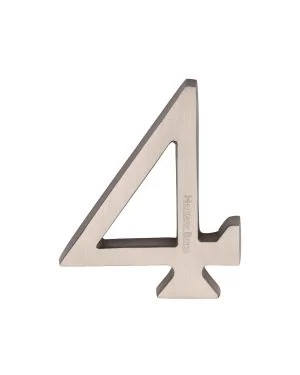 Heritage Brass Numeral 4 Concealed Fix 76mm (3") Satin Nickel finish