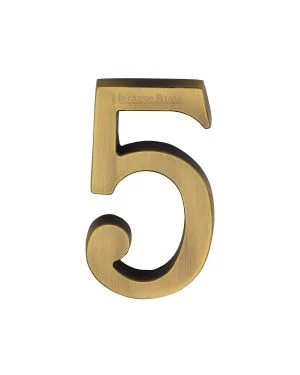 Heritage Brass Numeral 5 Concealed Fix 76mm (3") Antique Brass finish
