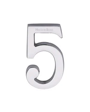 Heritage Brass Numeral 5 Concealed Fix 76mm (3") Polished Chrome finish