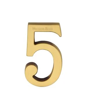 Heritage Brass Numeral 5 Concealed Fix 76mm (3") Satin Brass finish