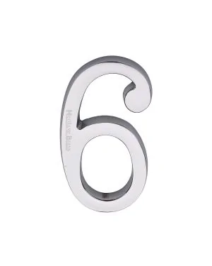 Heritage Brass Numeral 6 Concealed Fix 76mm (3") Polished Chrome finish