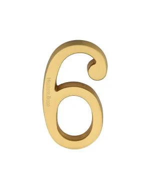 Heritage Brass Numeral 6 Concealed Fix 76mm (3") Satin Brass finish