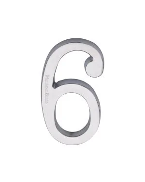 Heritage Brass Numeral 6 Concealed Fix 76mm (3") Satin Chrome finish