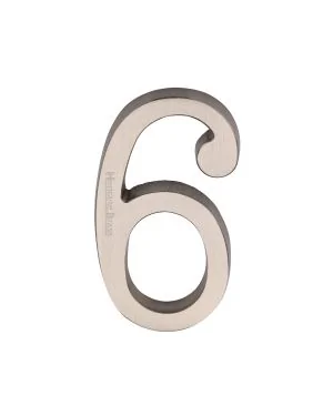 Heritage Brass Numeral 6 Concealed Fix 76mm (3") Satin Nickel finish
