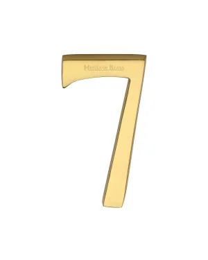 Heritage Brass Numeral 7 Concealed Fix 76mm (3") Polished Brass finish