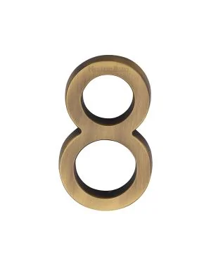 Heritage Brass Numeral 8 Concealed Fix 76mm (3") Antique Brass finish Brass finish