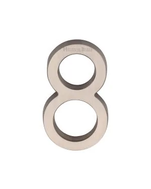 Heritage Brass Numeral 8 Concealed Fix 76mm (3") Satin Nickel finish