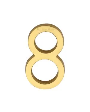 Heritage Brass Numeral 8 Concealed Fix 76mm (3") Unlacquered Brass finish