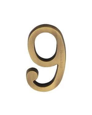 Heritage Brass Numeral 9 Concealed Fix 76mm (3) Antique Brass finish
