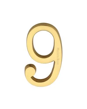 Heritage Brass Numeral 9 Concealed Fix 76mm (3) Polished Brass finish