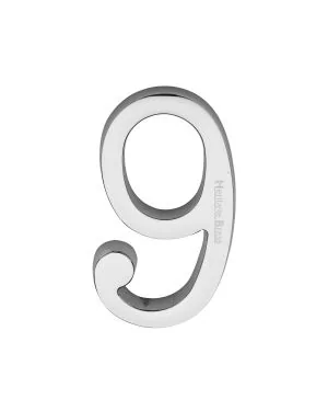 Heritage Brass Numeral 9 Concealed Fix 76mm (3) Polished Chrome finish