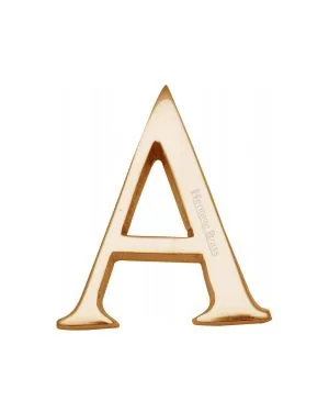 Heritage Brass Alphabet A Rear Fix 51mm (2") Polished Brass finish