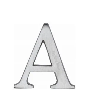 Heritage Brass Alphabet A Rear Fix 51mm (2") Satin Chrome finish