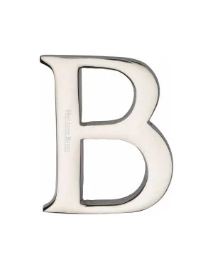 Heritage Brass Alphabet B Pin Fix 51mm (2") Polished Nickel Finish