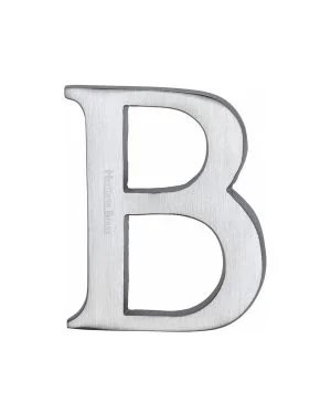 Heritage Brass Alphabet B Rear Fix 51mm (2") Satin Chrome finish