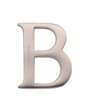 Heritage Brass Alphabet B Rear Fix 51mm (2") Satin Nickel finish
