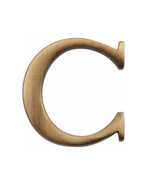 Heritage Brass Alphabet C Rear Fix 51mm (2") Antique finish