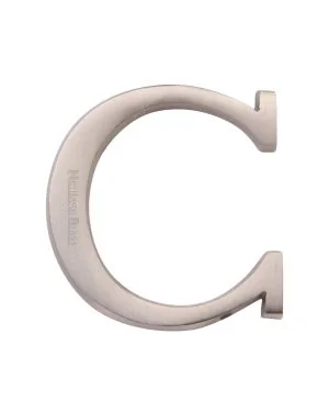 Heritage Brass Alphabet C Rear Fix 51mm (2") Satin Nickel finish